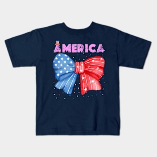 Rainbow American Flag Women Patriotic Shirt 4th of July Memorial Kids T-Shirt